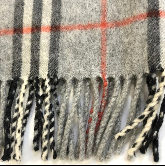 Burberrys Check 100% Cashmere Stole Scarf MultiColor/grey - Picture 3 of 10